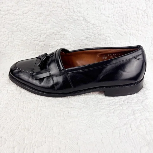 Allen Edmonds Newport Black Leather Tassel Kiltie Slip On Loafer Shoes size 12 - Picture 8 of 9